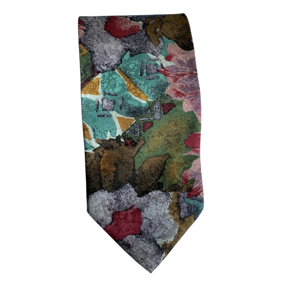 Structure Multicolor Floral Tie